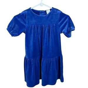 Hanna Andersson Blue Tiered Modest Velour Twirl Dress Size 5